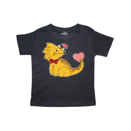 

Inktastic Yellow Triceratops with Red Bowtie and Pink Hearts Gift Toddler Boy or Toddler Girl T-Shirt