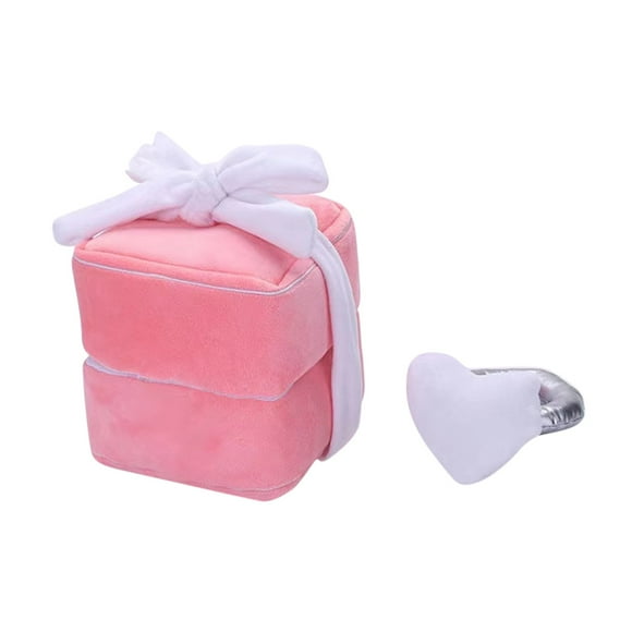 NAOJIE Couple Gifts,Ring Box Plush Toy,Plush Love Ring Toy,Love Ring Set Plush Ring Toy Valentine's Day Gift Confession Plush Diamond Ring-Pink