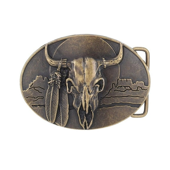 SIEYIO Bull Head Buckle for Clasp Buckle Belt Engraved Waist Belt Buckles Ethnic Waistband Buckle Men’s Jeans Belt Accessories