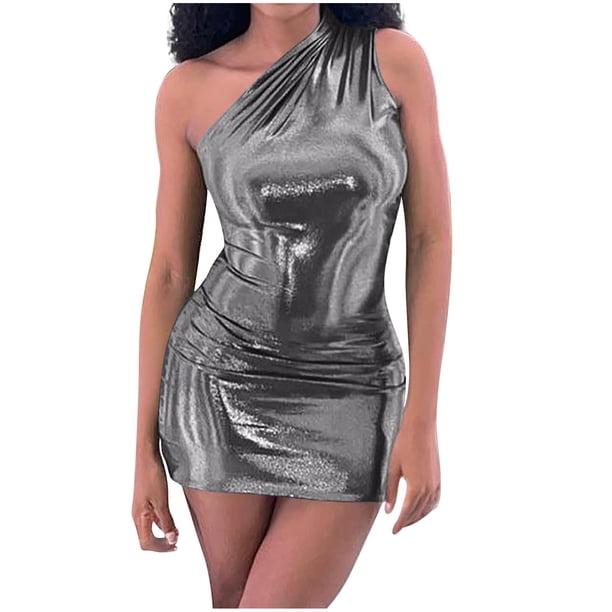 Mujeres Casual Sin mangas Color sólido Jersey Elegante sin mangas Vestido de cuello torcido OAVQHLG3B Store lin121212