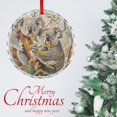 thumbnail image 3 of Koala Bears Sitting In The Tree Glass Christmas Ornament Holiday Decor And Xmas Gifts Ideas Mama And Baby Koala Bear Round Shaped Glass Ornament, 3 of 8