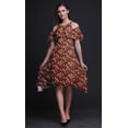 thumbnail image 3 of Bimba Bird Printed Womenâ€™s Cold Shoulder Tunic Party Round Neck Shift Dress-Medium, 3 of 6
