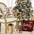thumbnail image 4 of Sm:)e Let It Snow Family Home Together Christmas Pillow Covers Buffalo Plaid 18 x 18 Inch, Set of 4 Square Winter Xmas Decorative Farmhouse Outdoor Throw Pillow Case, 4 of 6