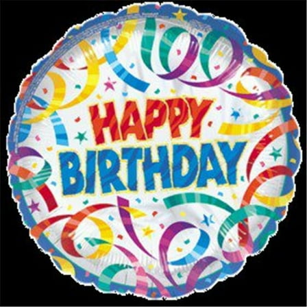 Loftus International A2-0264 18 in. Party Streamers Birthday Balloon