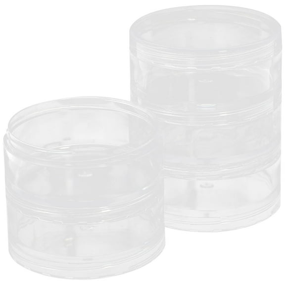 Mobestech Layer On Layer Tubs Spliced Storage Box Transparent Plastic 5Set Organizer Screw-On Lids