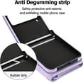 thumbnail image 6 of REQO Phone Case for Samsung Galaxy Z Flip 3 5G 2021 Wallet Cover with RFID Blocking Crossbody Wrist Strap Stand Credit Card Holder Leather Slim Cell Accessories ZFlip3 Z3 Flip3 3Z Women Men Purple, 6 of 7