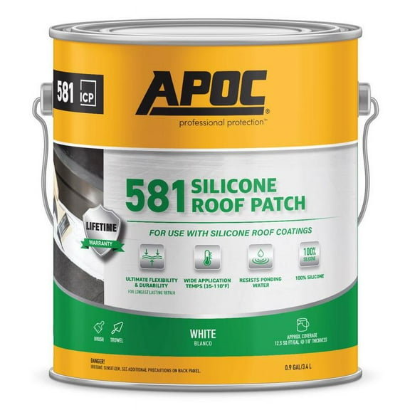 APOC 1912245 1 gal Silicone Roof Patch, Bright White - Pack of 4