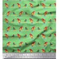 thumbnail image 1 of Soimoi Tissu Poly Georgette Rayé & Imprimé Perroquet Macaw Tissu au Mètre 52 Pouces de Large, 1 of 3