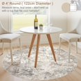 thumbnail image 2 of Alfombra UERMEI redonda, lavable, antideslizante, 122 cm, marrón y gris, 2 of 7