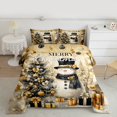 thumbnail image 2 of Homewish Christmas Snowman Child Full Size Comforter Sets, Dreamy Gold Xmas Tree Bedding Comforter Set, Happy New Year Reversible Bedding Sets, Super Cozy Room Decor, 3-Piece, 2 of 8