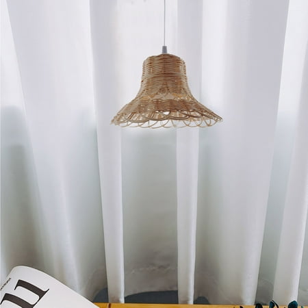 

MIARHB Rattan Chandelier Home Stay Real Rattan Weaving Decorative Handmade Lampshade