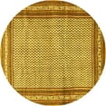 thumbnail image 1 of Ahgly Company Machine Washable Indoor Round Persian Yellow Traditional Area Rugs, 5' Round, 1 of 4