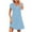 Sky Blue, variant on Ayolanni Purple Dresses for Women 2025 Knee-Length V-Neck Solid Short Sleeve Dresses Girls Holiday Dresses S