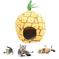thumbnail image 1 of Heated Cat Cave, Comfortable Decorative Washable Removable USB Plug in Heating Adjustable Temperature Cartoon Semi Enclosed Heated Cat Bed  for Indoor Pet Ananas Style, 1 of 7