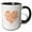 Black/White, variant on 3drose, a Heart Full of Peach Colored Hearts, 11oz Two-tone Green Mug