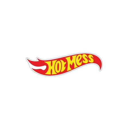Hot Mess Vinyl Sticker Decal (1.25" x 4") | Peel & Stick | Funny, Humor, Gift, Funny, Humor, Humorous