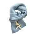 thumbnail image 1 of Bufanda de invierno Yinane para mujer ligera cálida cómoda acogedora de punto azul 160 cm x 23 cm, 1 of 8