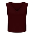 thumbnail image 5 of Vinsonshop Workout Tank Tops Woman, Large Armhole Tank Tops for Women Workout Sport Athletic Yoga Running Gym Loose Crop Sleeveless Shirts Wine S, 5 of 7