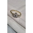 thumbnail image 2 of Tread India Women’s Pear Cut Halo Engagement Ring with Side Accents, Yellow Gold Plated, Size 10.5, 2 of 2
