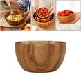 thumbnail image 5 of Esquirla 4xPremium Round Natural Wooden Salad Bowl Utensils Fruit Serving Bowls 8x6cm, 5 of 8