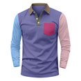 thumbnail image 3 of Bovxnpu Mens Long Sleeve Shirts Button Tee Dress Golf Shirt Button Shirt Business Casual Work Travel Tops, 3 of 6
