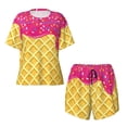 thumbnail image 2 of Yiaed Red Ice Cream Print Short Sleeve Pajama Sets for Women Casual Crew Neck 2 Piece Lounge Sets Women's Short-Sleeved Pajama-XX-Large, 2 of 5