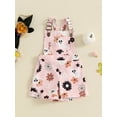 thumbnail image 2 of Halloween Toddler Girls Overalls Clothes Flower Ghost/Pumpkin Suspender Pants Baby Sleeveless Shortall Romper Jumpsuit, 2 of 8