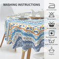 thumbnail image 6 of ZICANCN Round Table Cloths 60 Inch, Bohemian Mosaic Herringbone Table Cover Waterproof Washable Outdoor Picnic Tablecloth, 6 of 8