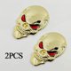 thumbnail image 1 of RV 2x 3D Big Golden Metal Skull Skeleton Evil Bone Car Emblem Badge Calcomanía adhesiva, 1 of 3
