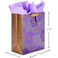 thumbnail image 3 of 13" Large Gift Bag with Tissue Paper (Purple Flowers,Gold Accents) for Birthdays,Mother's Day,Bridal Showers,Weddings,Retirements,Anniversaries,Engagements,Any Occasion,(Pack of 2), 3 of 6