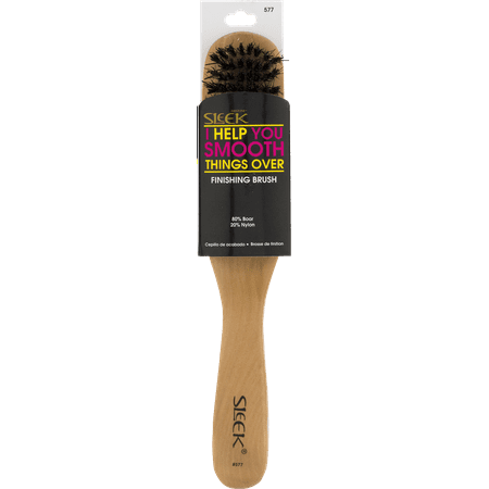 Firstline Sleek I Help You Smooth Things Over 8.5" Boar Detangling Finishing Hair Brush, Brown