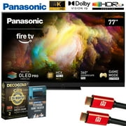 Panasonic Z8BAP 77 Inch OLED 4K Smart, Fire TV, 144Hz HDR10+ TV-77Z8BAP Bundle with Deco Gear CPS Exclusive 26 Month Protection, 2x HDMI Cable & Deco Gear Complete Home Theater Beginner's Guidebook