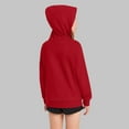 thumbnail image 5 of Feancey Plain Oversized Hoodies for Girls Drop Shoulder Long Sleeve Hooded Sweatshirt Loose Fit Casual Fleece Pullover Hoody with Pocket Red 11 Years, 5 of 10