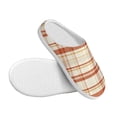 thumbnail image 3 of Rateoe Minimalist plaid Print Women's Men's Cotton Knit Slippers Lightweight Memory Foam Indoor House Shoes with Anti-Skid Sole-46/47, 3 of 7