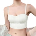 thumbnail image 1 of Thin Padded Bra With Removable Padding Seamless Full Coverage Bras For Women Adjustable Underwire Lingerie Solid Color Womens Bras Comfortable Push up Sports Bra Padding Sports Bras for Women One, 1 of 9
