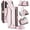 Pink, variant on for Samsung Galaxy A16 5G Wallet Case with 10 Card Slots Zipper Pocket,PU Leather Magnetic Flip Folio Wristlet Shoulder Strap 3-in-1 Crossbody Phone Case Wallet for Women Men,Black