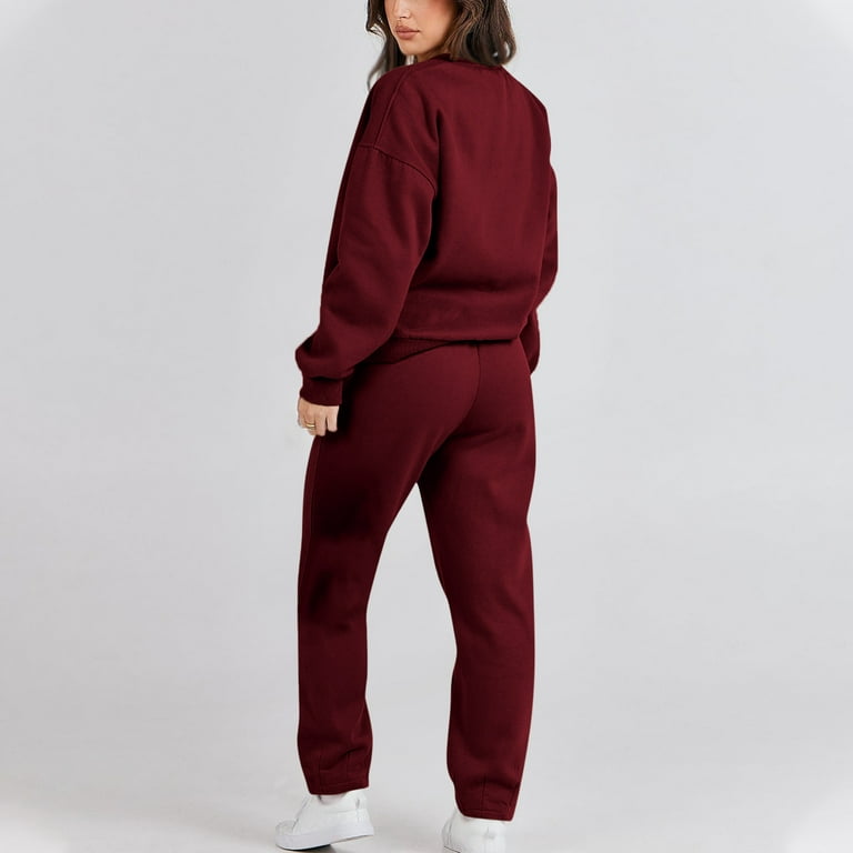 トップス PROFESSIONAL CREW SWEAT SET UP XXL ZQGJB Women's 2023 Two Piece Sweatsuit Outfits Casual Long