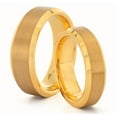 thumbnail image 1 of TungstenMasters Roberto Ferrini Design HIS & HERS 8MM/6MM Tungsten Carbide Brushed & Polished Gold Plated Comfort Fit Wedding Band TWO RING SET (Available Sizes 4 - 14 Including Half Sizes), 1 of 3