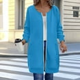 thumbnail image 2 of jtjvou Long Hoodies for Women Zip Up Fleece Oversized Tunic Sweatshirts with Pockets 2025 Fall Lightweight Jackets Blue S, 2 of 4