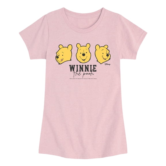 Winnie the Pooh - Pooh Faces - Youth Girls Fitted Short Sleeve T-Shirt
