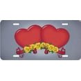 thumbnail image 2 of Red Hearts With Yellow Roses License Plate, 2 of 2