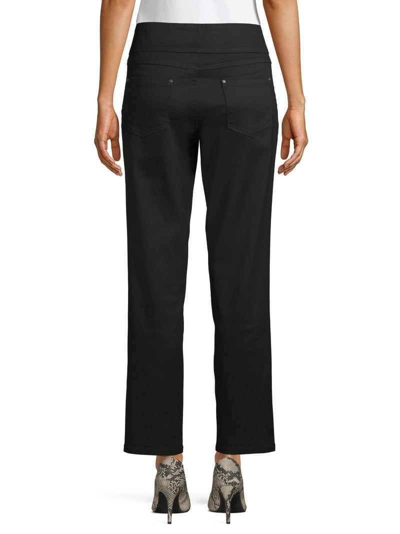 Time and Tru Women's Mid-Rise Elastic Waist Stretch Pants