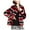 Red - blackcombo, variant on Rachel Roy Womens Striped Faux-Fur Jacket, Red, Large