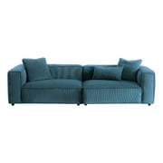 Ashcroft Mayville Modern Upholstered Fabric Living Room Sofa in Blue