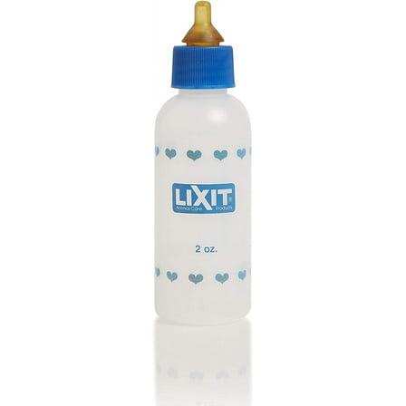 Lixit Nursing Bottle for Kittens, Small Puppies & Small Animals, 2 oz – Hand-Feeding Bottle with Customizable Nipple