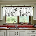 thumbnail image 3 of Yayeee Kitchen Curtains Set of 2 Light Filtering 57"x24" Over Sink Window Panels, White Chubby Cat, 3 of 7