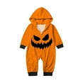 thumbnail image 4 of FEIFLY Halloween Printed Hooded Zipper Home Jumpsuit Pumpkin Onesie Family Matching Romper Holiday Loungewear For Toddler Baby, 4 of 4