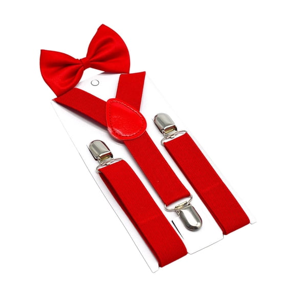 Tirantes con pajarita jinwen Rojo para niños