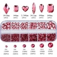 thumbnail image 2 of 1101Pcs Advanced Red Nail Rhinestones for Nail Art Shiny Crystal Clear Red Nail Diamonds Gems Stones 3D Flat Back Multi Size Shape Nail (Red), 2 of 4