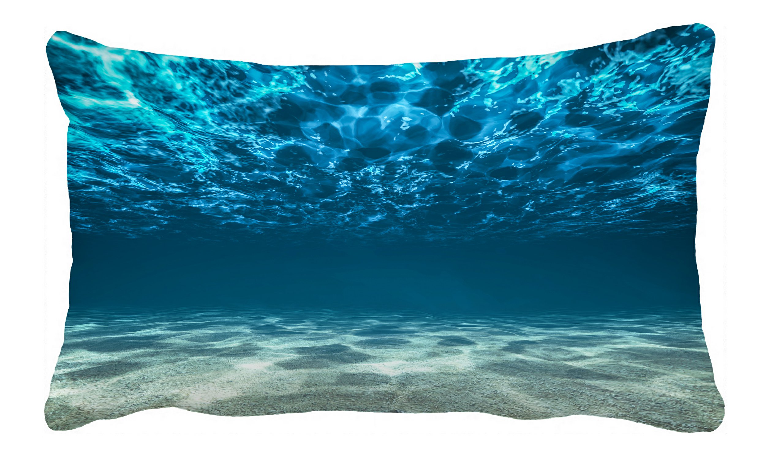 PHFZK Underwater Pillow Case, Bright Gravelly Bottom and Wavy Surface